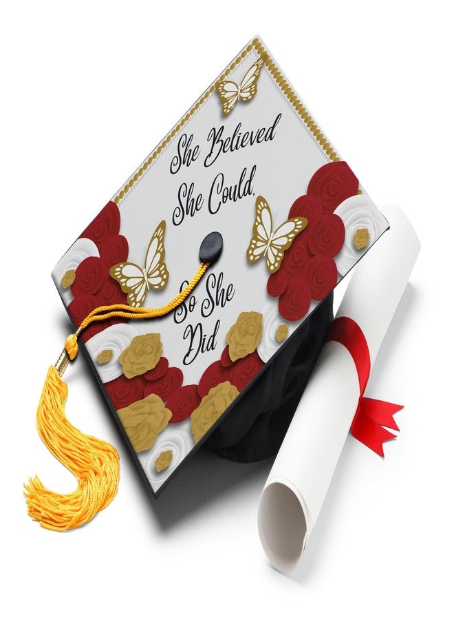 ADVANSYNC She Believed She Could, So She Did Graduation Cap Topper - Image 1