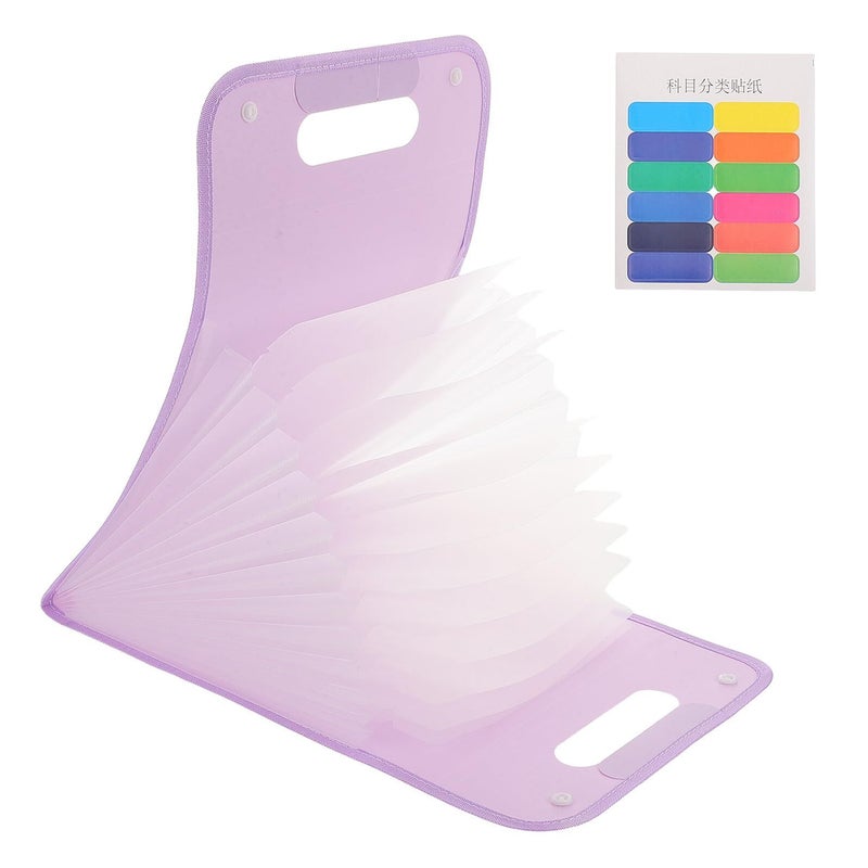 Portable 13 Layer Expanding File Organizer With Handle For Documents Receipts Purple - Image 2