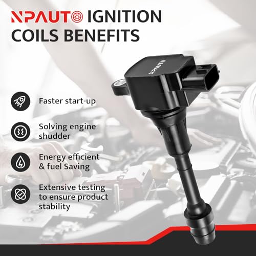 NPAUTO حزمة ملف الإشعال متوافقة مع 2.5L 2.5 L4 نيسان ألتيما سنترا X-Trail XTrail 2002 2003 2004 2005 2006 2007 2008، UF350 C1398، مجموعة من 4 - Image 2
