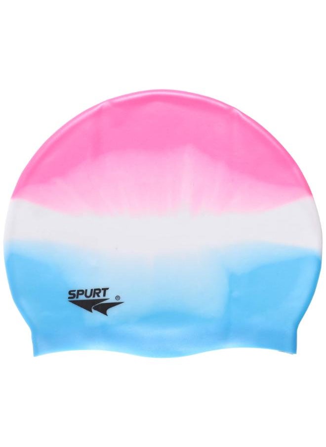 Generic SPURT 18D-059 Silicone Swimming Cap in Folder Multi-Color 