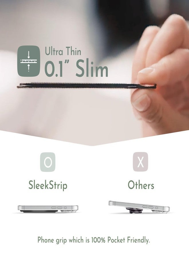 SleekStrip Phone Grip, Ultra Thin Cell Phone Grips Finger Holder Kickstand for Back of Phone, Loopy Case Swappable for Smartphones Wireless Chargers Car Mounts - SleekGrip Essential - Image 2