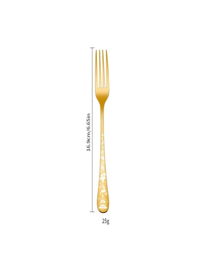 FS COOL Stainless Steel Food Grade Dessert & Salad Forks, Extra Thin Dinner Forks, Dinnerware Cutlery, Dinnerware Small Steel Fork, Cutlery Fork for Home, Kitchen, Restaurant (SmallFork, Set of 4) - Image 2