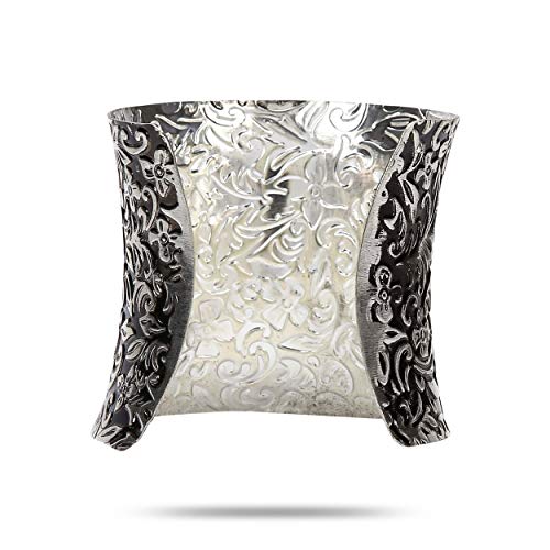 YouBella Jewellery Silver Plated Oxidised Cuff Bracelet Bangle for Women and Girls (Style 5) - Image 3