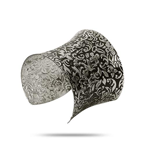 YouBella Jewellery Silver Plated Oxidised Cuff Bracelet Bangle for Women and Girls (Style 5) - Image 1