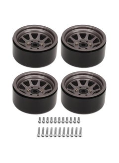 Thoraya 4PCS RC Wheel Rim Set Zinc Alloy Steel Universal 1.9 Inch 10 Rims RC Crawler Car Wheel Hub for Axial SCX10 II III Titanium  - Image 1