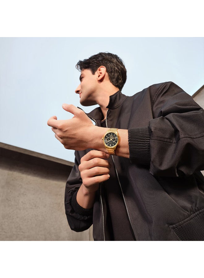 Fiyta Zhuoya Series City+ Light Business Multifunctional Men's Watch Black Dial Steel Strap - Image 4