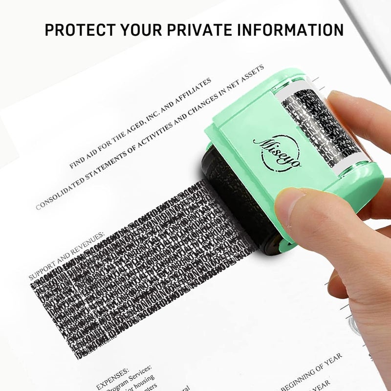 ميسيو مجموعة ختم الأسطوانة الواسع من Miseyo لحماية من سرقة الهوية - أخضر نعناعي (يشمل 3 حبر تعبئة) - Image 4