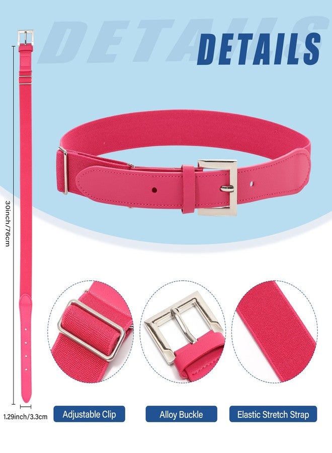 Kajeer Kids Boy Belt Youth BaseballSoftball Fastpitch Belts Adjustable Elastic Sports Uniform Belt for Kids Boys Girls(Pink) - Image 2