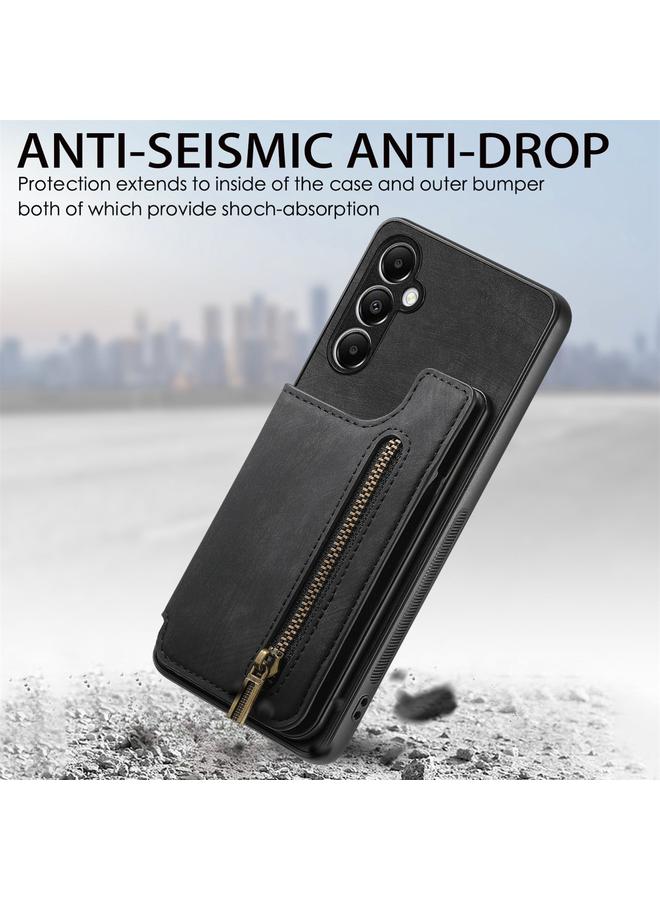 اس-توب جراب خلفي بسحاب من الجلد بتصميم كلاسيكي لهاتف Samsung Galaxy A55 5G - Image 2