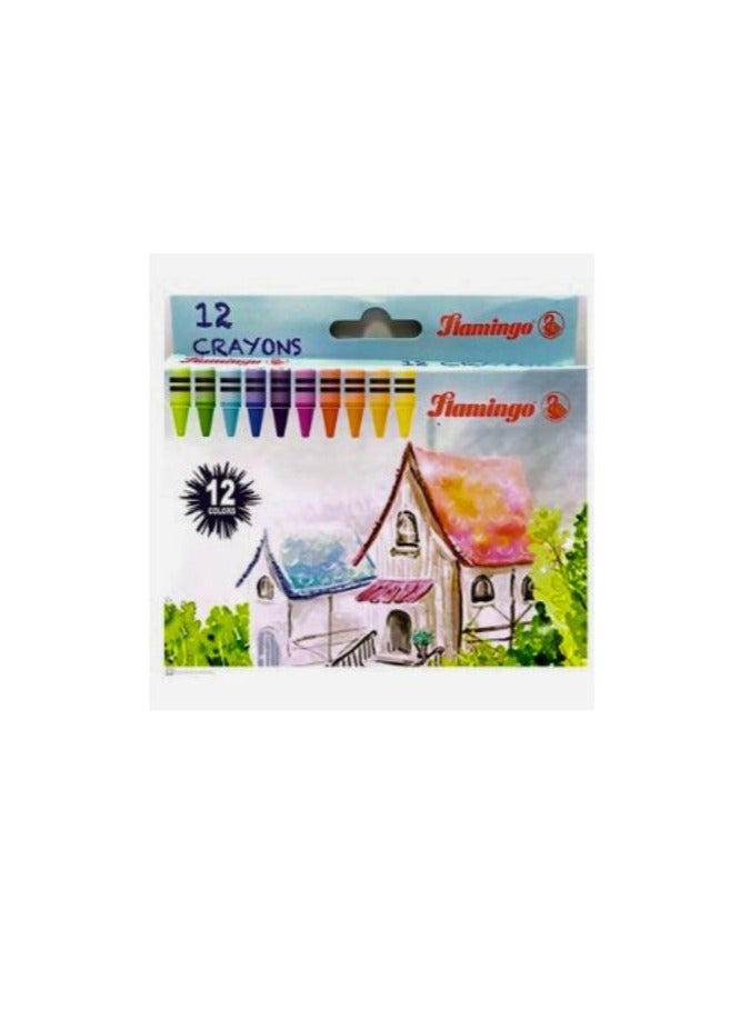 Flamingo 12-Piece Wax Crayons Multicolour - Image 2