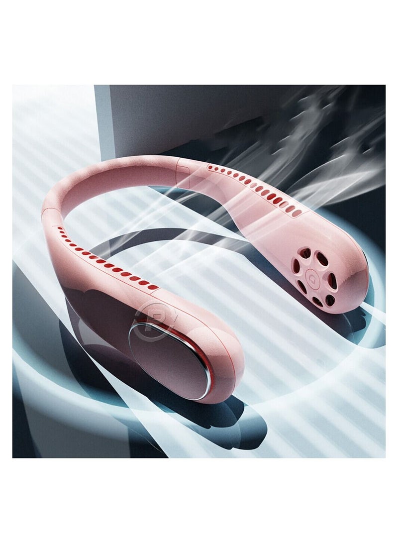 Portable Neck Fan Hands Free Bladeless Wearable Personal Fan, Leafless, Rechargeable, Headphone Design with 3 Speeds