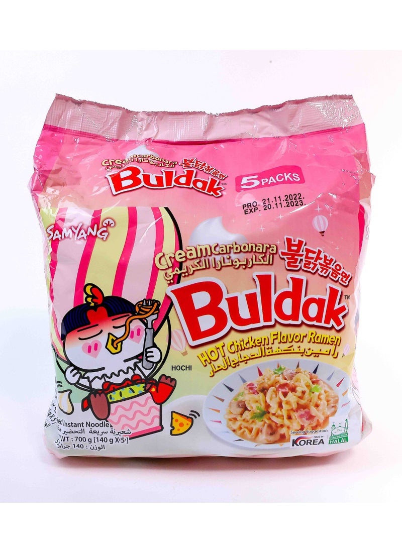 ساميانغ بولداك كريم كاربونارا رامين بنكهة الدجاج الحار 5x140جم - Image 1