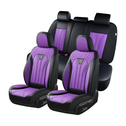 FLORICH Automotive Seat Covers Seat Covers Full Set Car Seat Protectors 5 Seats Purple Black Automotive Seat Covers Fit for Most Cars Trucks