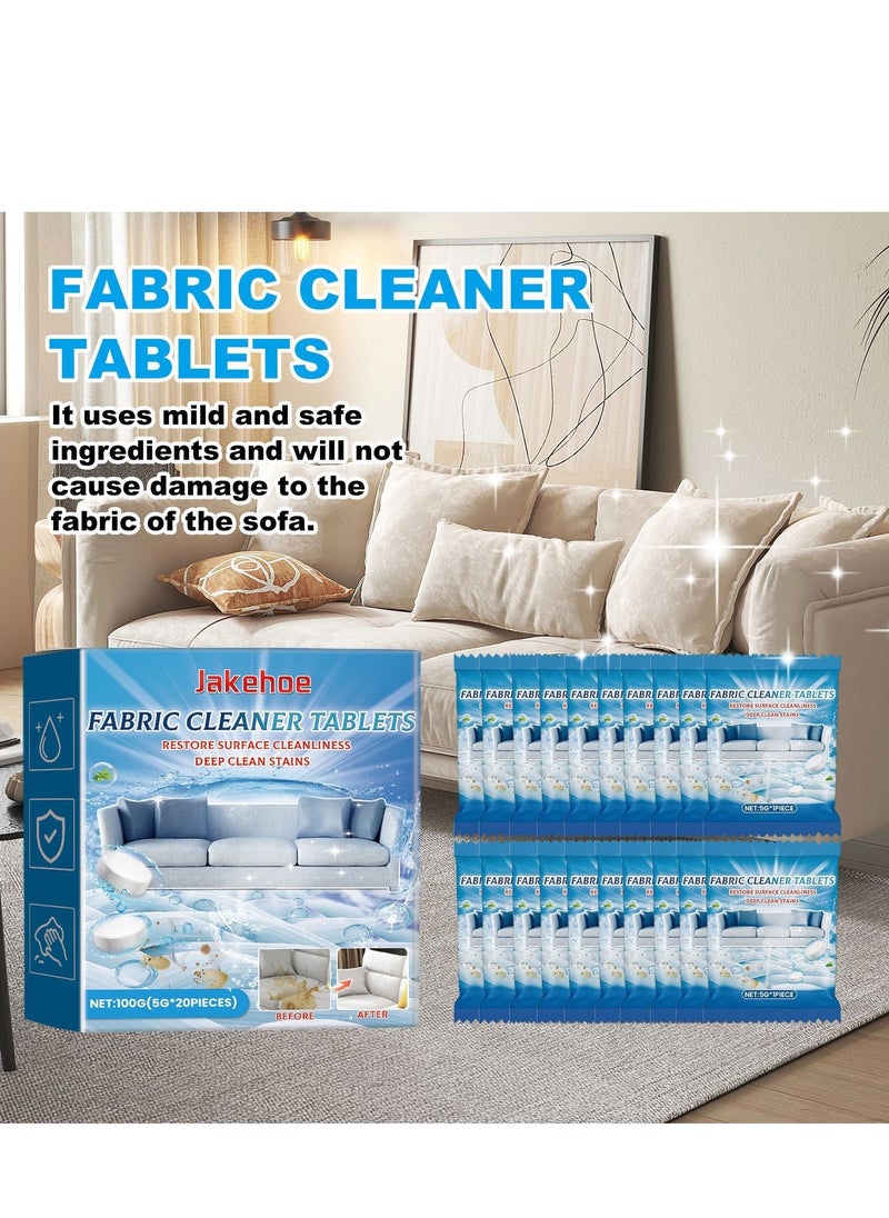 Generic 20 PCS Fabric Sofa Cleaner Tablets, Deep Clean Floor Mat, Sofa Tablecloth, Multifunctional Concentrated Effervescent Sheet, Sofa Fabric Seat Cleaner, Fabric Deodoriser  Stain Remover - Image 2