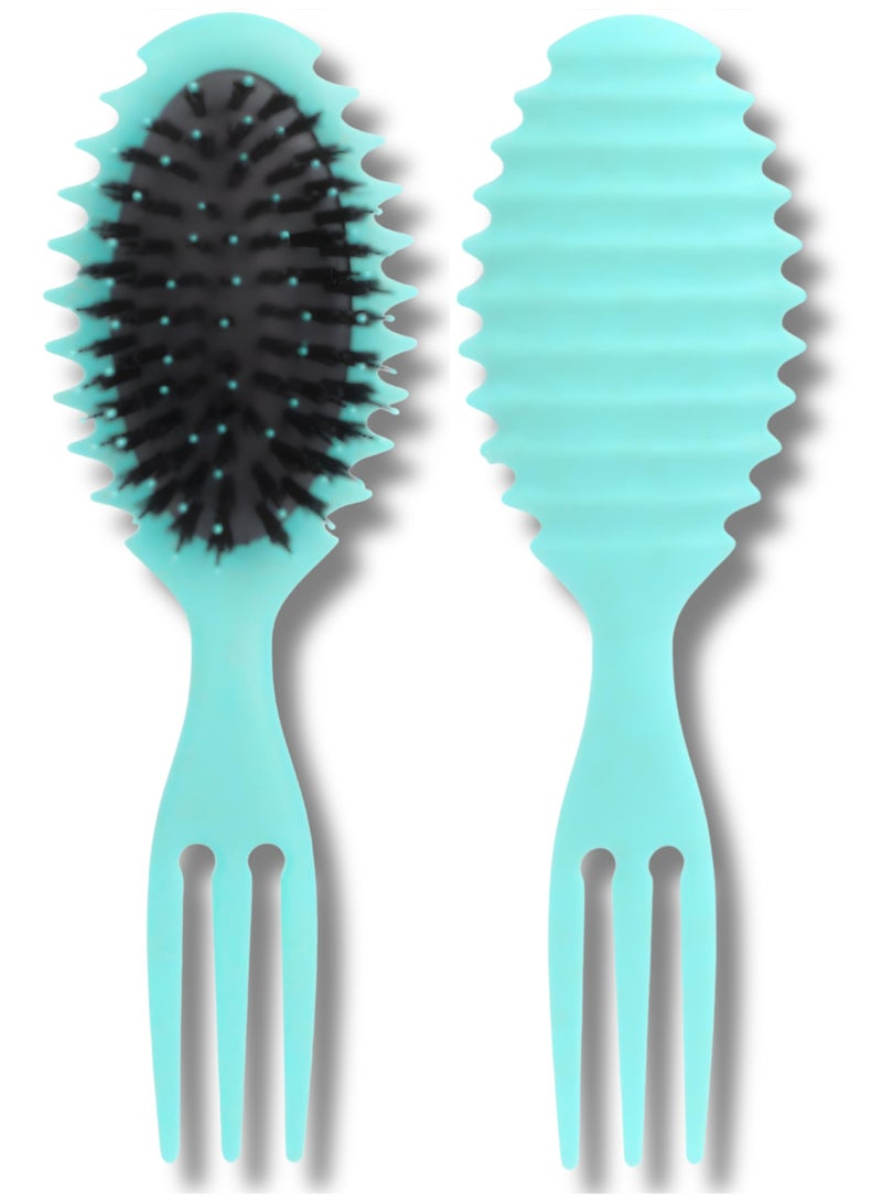 جولي فرشاة فك تشابك الشعر المجعد - لون أزرق - Image 1