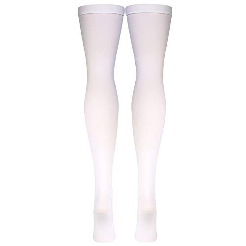Truform Anti Embolism Stockings, Thigh High Post Surgery Recovery Hospital Style, 18 mmHg Compression for Men and Women, Full Length Ted Hose, Open Toe, White, Medium - Image 4