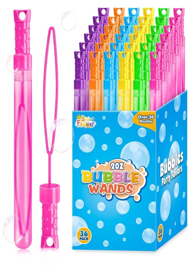 spring flower SpringFlower 36 Pcs Bubble for Kids, 2OZ Bubble Wands in 6 Colors, Bubble Bulk for Kid Party Favors, Summer Toys, Indoor & Outdoor Activities, Birthday, Wedding, Goodie Bags, Carnival Prizes - Image 1
