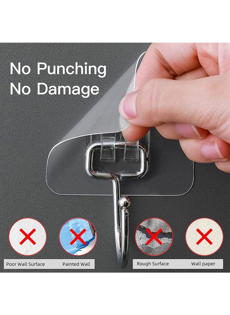 GT-Wheel - Large Self Adhesive Wall Hangers Hooks for Hanging Heavy Duty Max 20KG 10 Packs - Image 1