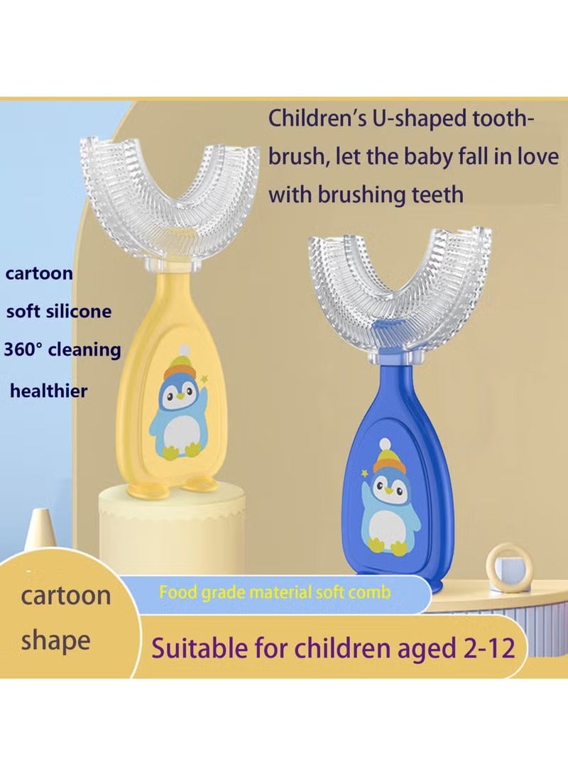 2 Pieces U-Shaped Toothbrush Kids, Manual Whole Mouth for Age 2-6, 360° Oral Teeth Cleaning Design - Image 2