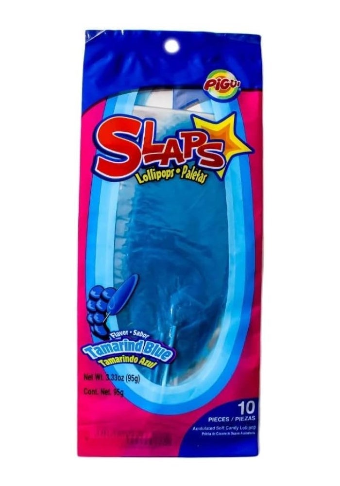 Pigui Dulces Pigui Slaps Tamarind Blue Flavor Lollipops - Image 1