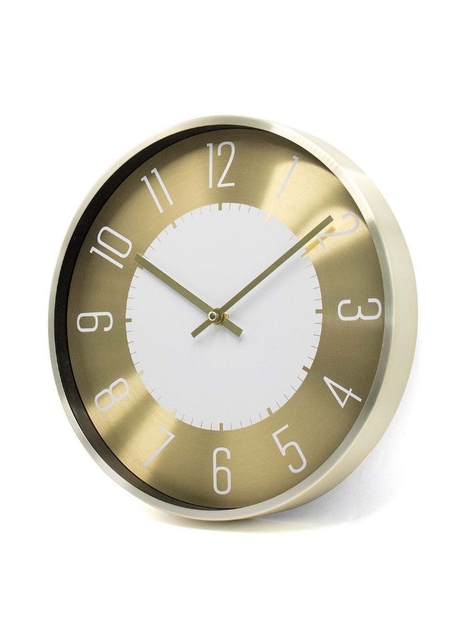 DANUBE HOME Cambridge Elegance Wall Clock Sophisticated Decorative Analog Clock For Home Or Office Classic Design With Easy To Read Numerals Silent Quartz Movement 30X30X4.5Cm Gold  - Image 1