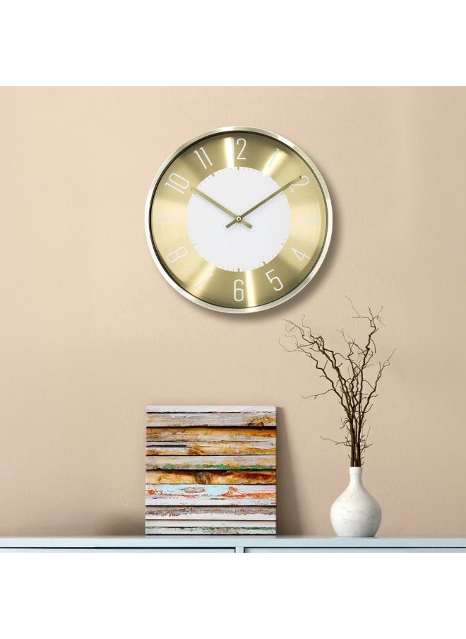 DANUBE HOME Cambridge Elegance Wall Clock Sophisticated Decorative Analog Clock For Home Or Office Classic Design With Easy To Read Numerals Silent Quartz Movement 30X30X4.5Cm Gold  - Image 3