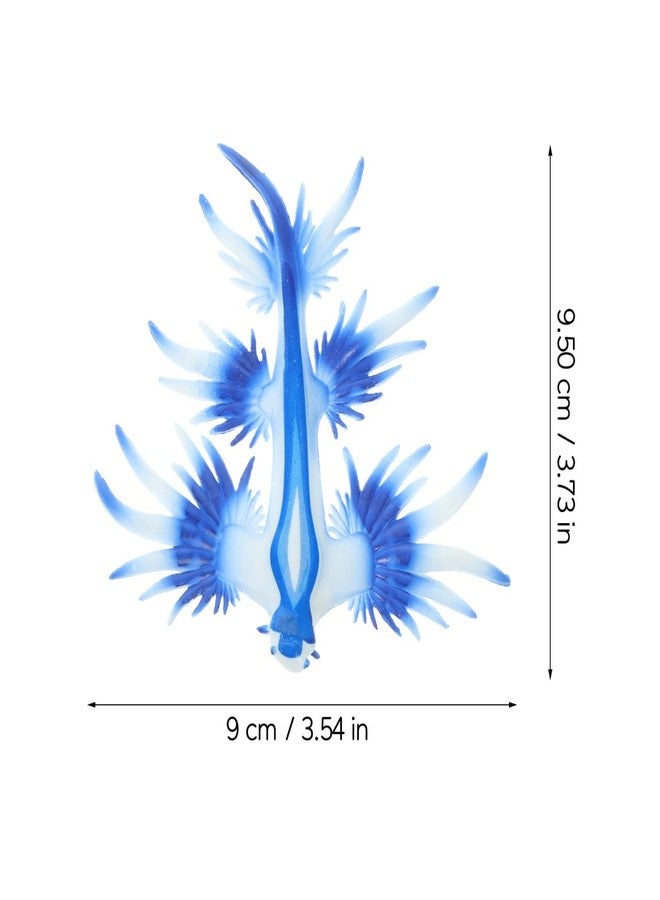 Hemoton Sky-Blue Sea Slug Figurine - Realistic Ocean Animal Model for Kids' Early Education, Party Decorations, and Home Display - 3.54 X 3.54 X 0.59 Inch Plastic Sea Animal Toy - Image 2