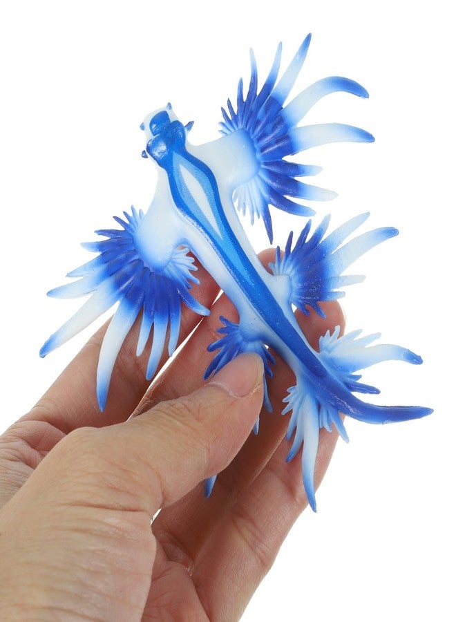 Hemoton Sky-Blue Sea Slug Figurine - Realistic Ocean Animal Model for Kids' Early Education, Party Decorations, and Home Display - 3.54 X 3.54 X 0.59 Inch Plastic Sea Animal Toy - Image 4