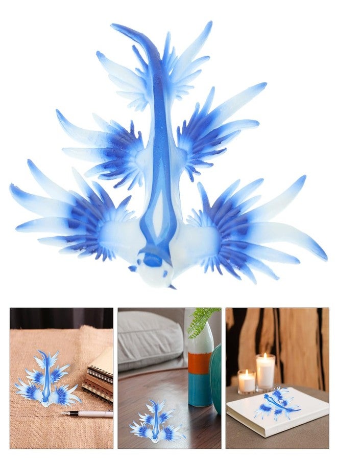 Hemoton Sky-Blue Sea Slug Figurine - Realistic Ocean Animal Model for Kids' Early Education, Party Decorations, and Home Display - 3.54 X 3.54 X 0.59 Inch Plastic Sea Animal Toy - Image 5