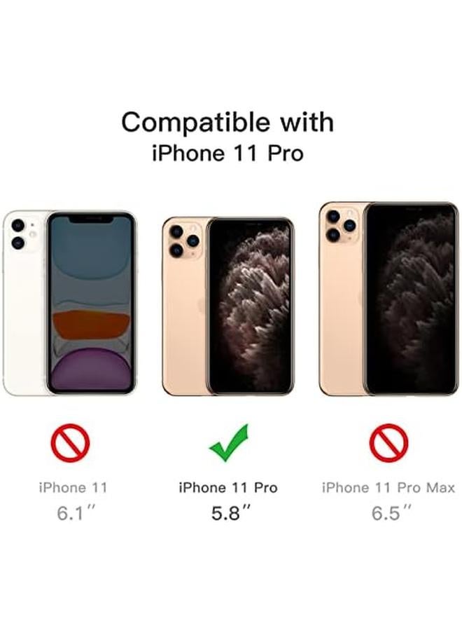 جي تيك جراب 5 في 1 لهاتف Iphone 11 Pro مقاس 5.8 بوصة مع قطعتين من واقي الشاشة وقطعتين من واقي عدسة الكاميرا غير قابل للاصفرار وغطاء كامل من الزجاج المقوى المقاوم للصدمات لهاتف شفاف - Image 3