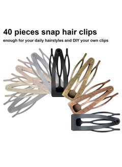 Geosar 40 Pieces Snap Hair Clips Grip Hair Clips Metal Hair Barrettes For Women Snap Clips Double Hair Clip Pins Women Hair Accessories For Girls Hair Making Salon Supplies 4 Colors  - Image 4
