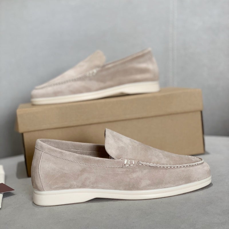 Men'S Jogging Shoes Beef Tendon Soft Sole Slip-On Suede Genuine Leather Casual Shoes Women'S Plus Size Loafers - Image 2