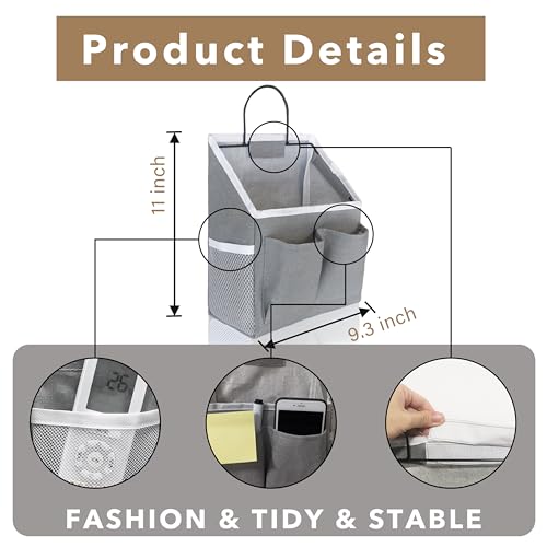 Kanrichu 2pcs Small Wall Hanging Baskets for Organizing, Wall Hanging Storage Bag as Over the Door Organizer, Wall File Organizer, Rv Storage and Organization. For Bedroom, Office, Camper (Gray) - Image 5