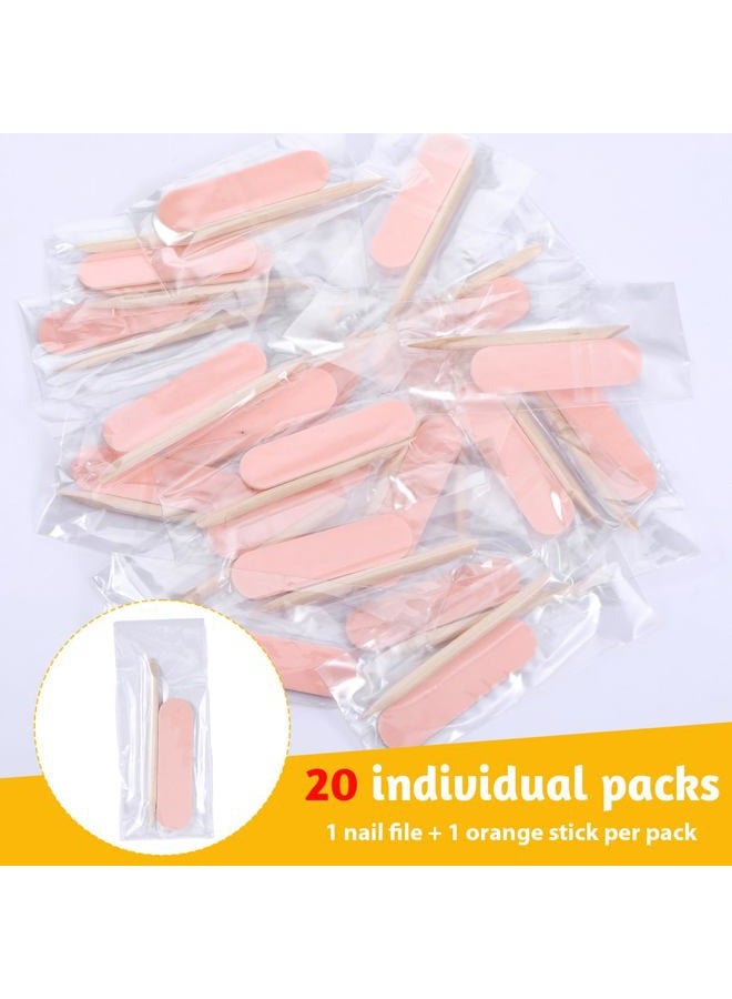 Ajcotahm 20PCS Mini Nail File Mini Cuticle Pusher for Press on Nails, Disposable Double Sided Nail Files Manicure Pedicure Tools - Image 3