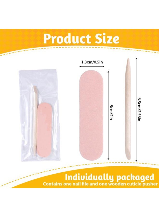 Ajcotahm 20PCS Mini Nail File Mini Cuticle Pusher for Press on Nails, Disposable Double Sided Nail Files Manicure Pedicure Tools - Image 2