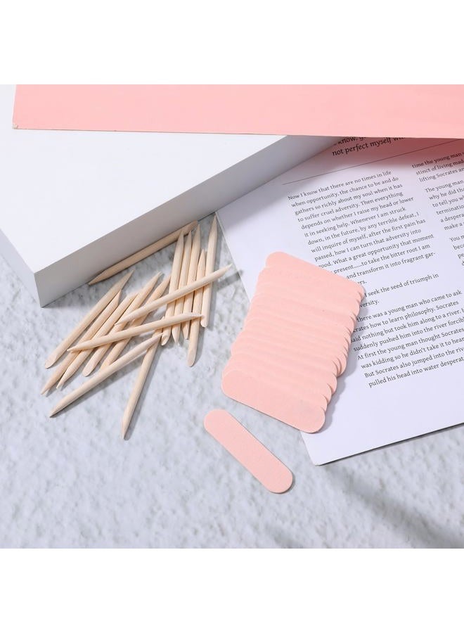 Ajcotahm 20PCS Mini Nail File Mini Cuticle Pusher for Press on Nails, Disposable Double Sided Nail Files Manicure Pedicure Tools - Image 4
