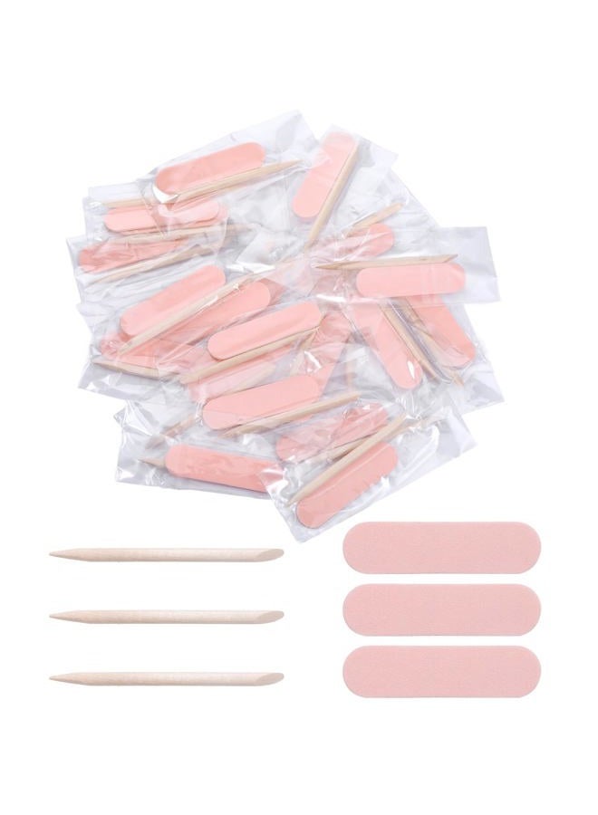 Ajcotahm 20PCS Mini Nail File Mini Cuticle Pusher for Press on Nails, Disposable Double Sided Nail Files Manicure Pedicure Tools - Image 1