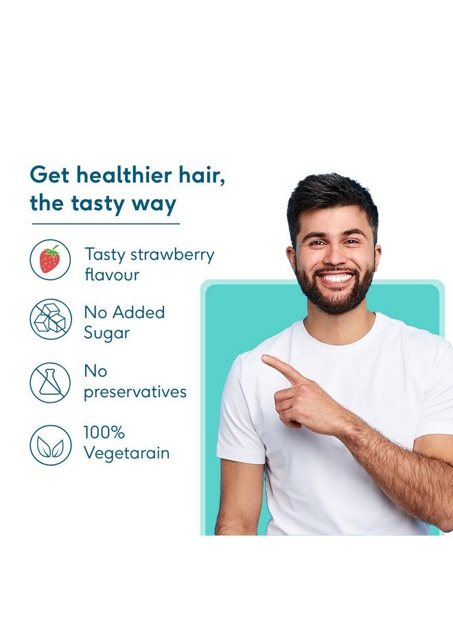 HealthKart HK Vitals Hair Strength (Strawberry, 60 Biotin Gummies) | With Zinc, Vitamin C, A & E, Gluten Free | For Healthier Skin, Hair, and Nails - Image 5