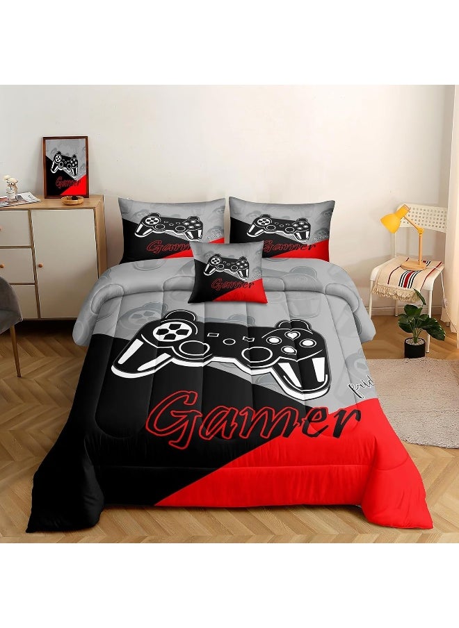 Generic ROWADALO 6 Pieces Gaming Bedding Set for Boys Teen Gamer Comforter Set Queen Size  - Image 1