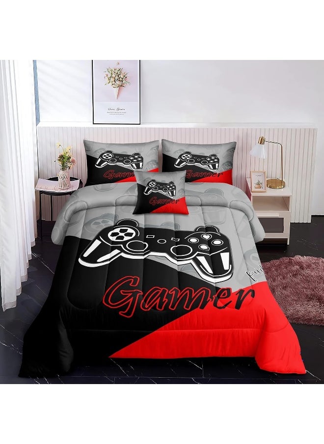 Generic ROWADALO 6 Pieces Gaming Bedding Set for Boys Teen Gamer Comforter Set Queen Size  - Image 2