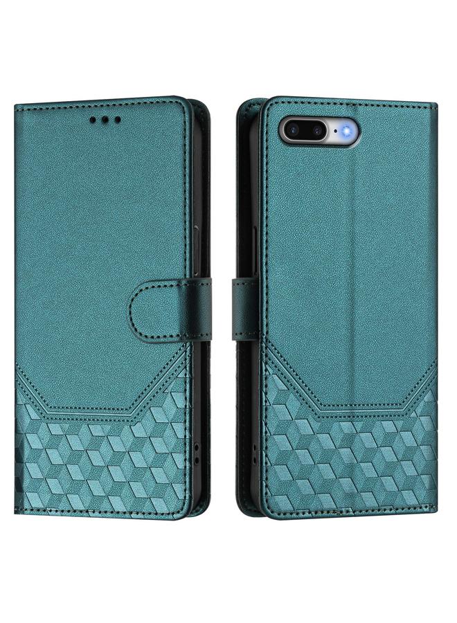 S-TOP Case For iPhone 8 Plus / 7 Plus Honeycomb Embossing RFID Leather Phone Case - Image 2