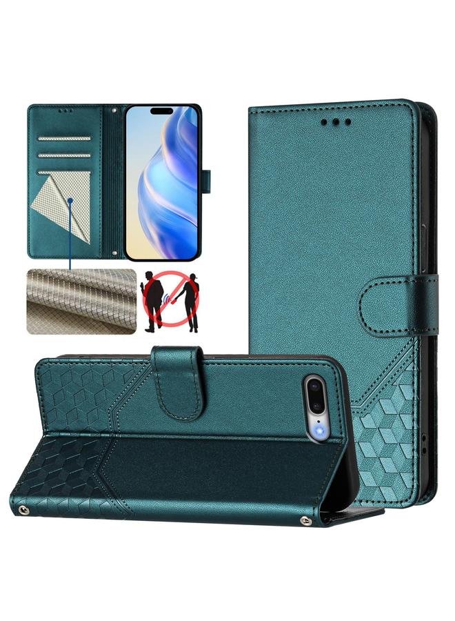 S-TOP Case For iPhone 8 Plus / 7 Plus Honeycomb Embossing RFID Leather Phone Case - Image 1