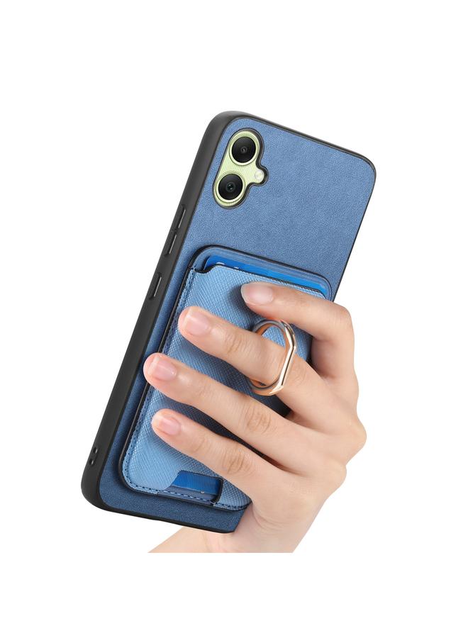 S-TOP Case For Samsung Galaxy A05 Retro Cross Leather Ring Vertical Insert Card Bag MagSafe Phone Case - Image 5