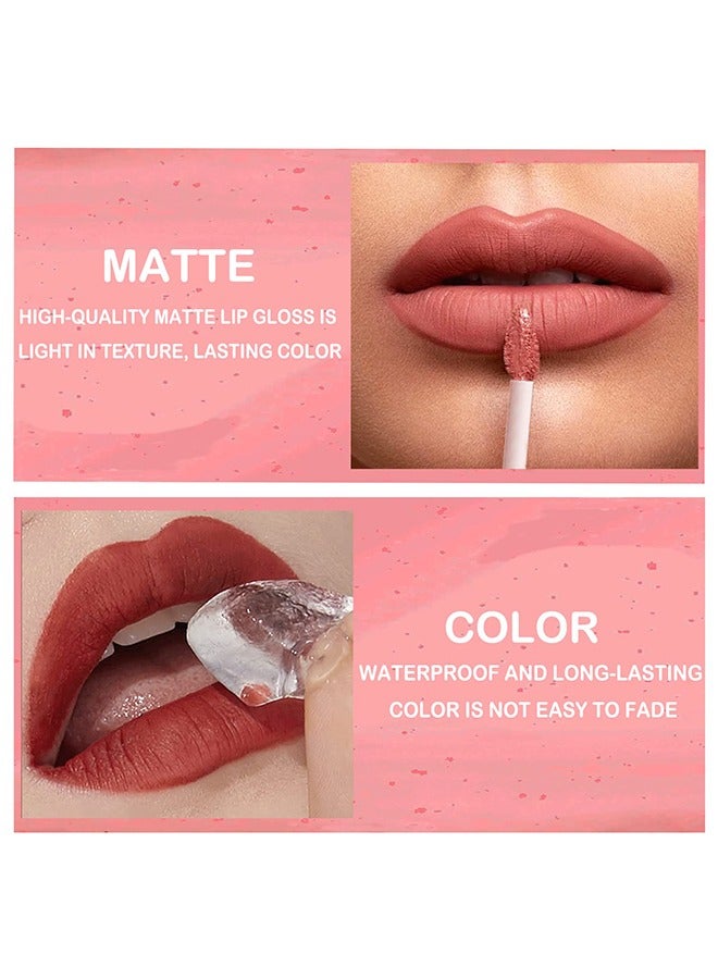 3Pcs Nude Matte Lipstick Set, Long-Lasting Waterproof Lipsticks Non-Stick Cup Not Fade Lip Gloss, Smooth Crayon Lip Stain Set Lip Makeup Liquid Lipstick for Women - Image 5