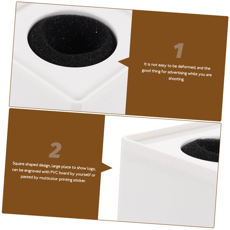 White ABS Portable Square Microphone Cube Compatible with Interviews Lightweight Design - Image 4