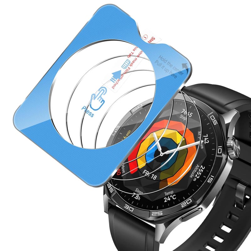 Vurtboly 3 Pack Huawei Watch GT5/GT5 Pro 46mm 2024 Screen Protector with Auto-Alignment Installation Kit, Tempered Glass HD - Image 1