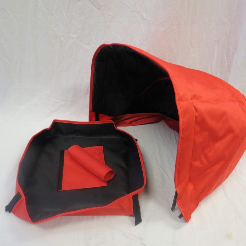 Ponini Red Sun Shade Canopy with Wires and Under Seat Storage Basket Plus Free Handle Bar Covers for Bugaboo Cameleon 1, 2, 3, & Frog Baby Child Strollers - Image 2