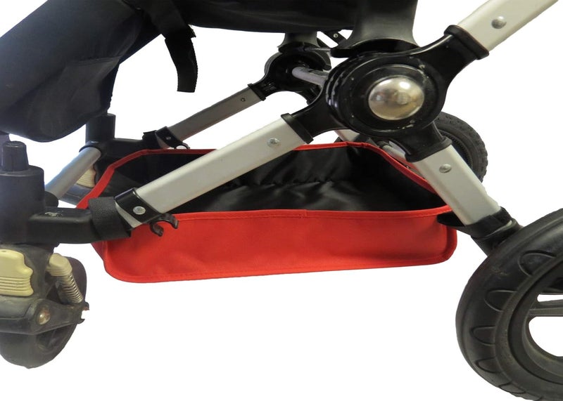 Ponini Red Sun Shade Canopy with Wires and Under Seat Storage Basket Plus Free Handle Bar Covers for Bugaboo Cameleon 1, 2, 3, & Frog Baby Child Strollers - Image 4
