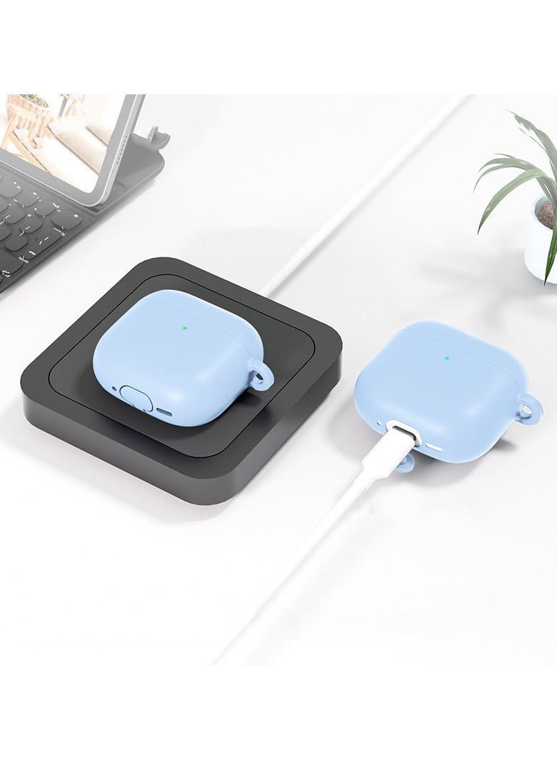 Soft Silicone Protective Case Cover for AirPods 4 with Cleaner Kit and Keychain - Image 3