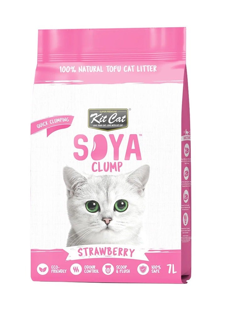 Kit Cat Soya Clump Soybean Litter – Strawberry 7L(1 Box – 6pcs) - Image 2